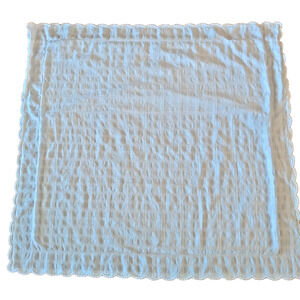 Pratesi basket weave cotton jacquard euro sham with embroidered scallop edge
